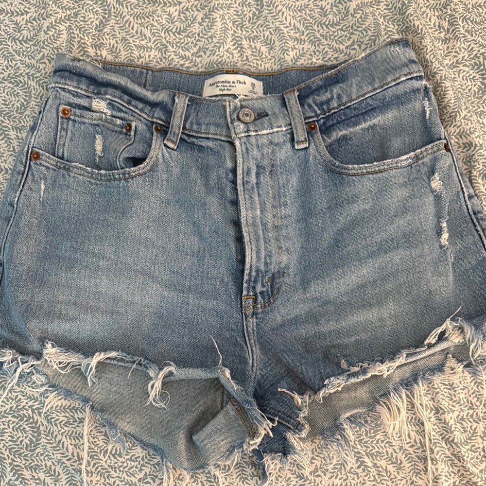 Abercrombie & Fitch Blue Jean Shorts Distressed Cut-Off Style